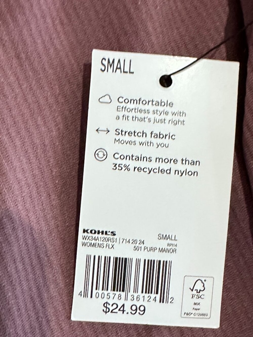 FLX Ribbed Active Shirt, Small - Picture 2 of 4